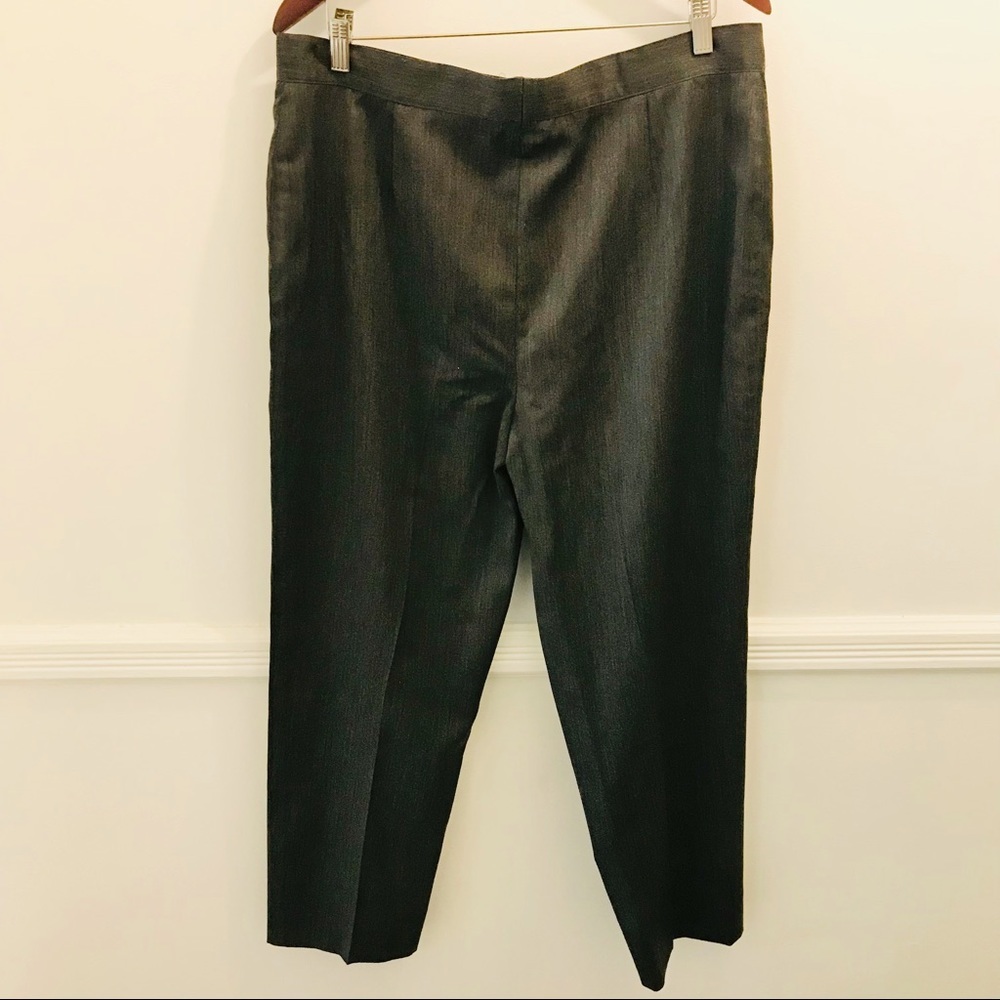 Vintage Escada Trouser Pants 44 large wide leg gray charcoal - Picture 2 of 10